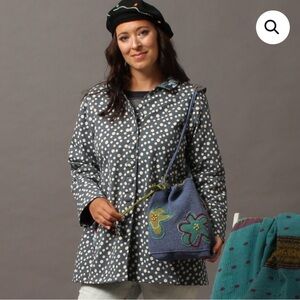 Little Journeys Chicago Sydney Jacket Charcoal/Dots Size Medium New With Tags